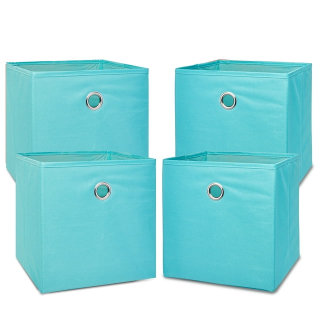 Mainstays Collapsible Fabric Cube Storage Bins (10.5" x 10.5"), 4 Pack