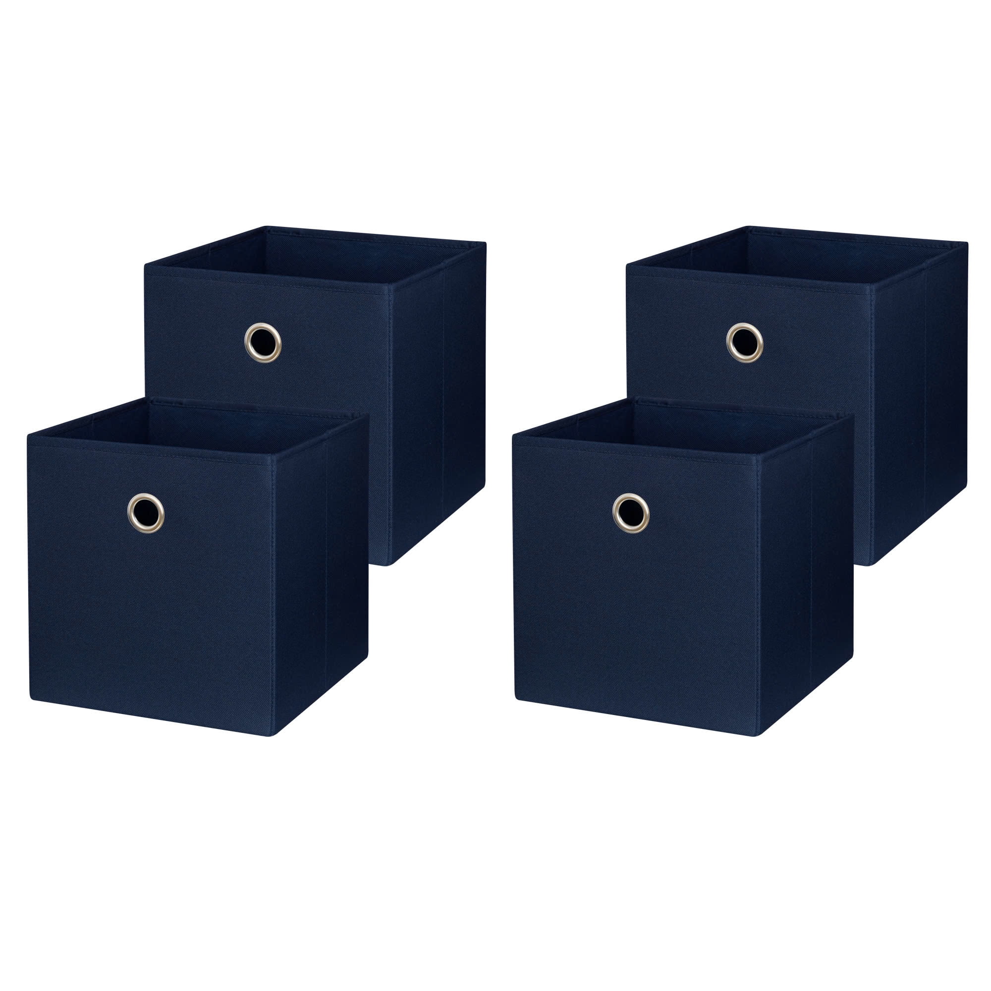 Mainstays Collapsible Fabric Cube Storage Bins (10.5" x 10.5"), Blue Cove, 4 Pack