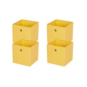 Mainstays Collapsible Fabric Cube Storage Bins (10.5" x 10.5"), 4 Pack, Golden Curry