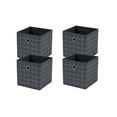 thumbnail interactive-video image 1 of Mainstays Collapsible Fabric Cube Storage Bins (10.5" x 10.5"), 4 Pack, Gray Windowpane, 1 of 6
