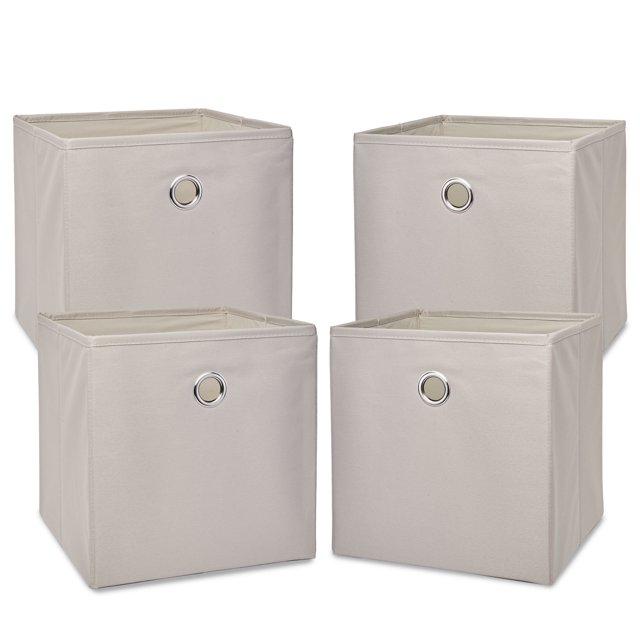 Mainstays Collapsible Fabric Cube Storage Bins (10.5" x 10.5"), 4 Pack