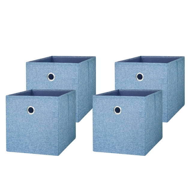 Mainstays Collapsible Fabric Cube Storage Bins (10.5" x 10.5"), 4 Pack