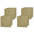 thumbnail interactive-video image 1 of Mainstays Collapsible Fabric Cube Storage Bins (10.5" x 10.5"), Natural Textured, 4 Pack, 1 of 7