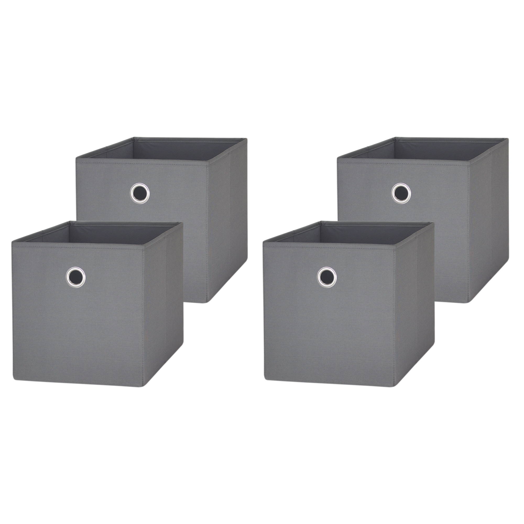 Mainstays Collapsible Fabric Cube Storage Bins (10.5" x 10.5"), 4 pack, Grey Flannel - image 1 of 6