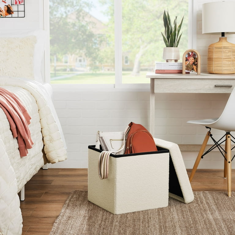 るーむ　room Mainstays Collapsible Storage Ottoman, Cream - Walmart.com