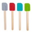 Mainstays Colorful Silicone Spatulas Set 4 with Wooden Handles, Red