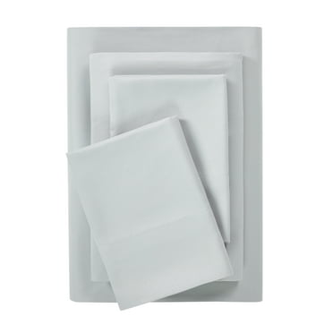 Mainstays Comfort Chill Microfiber Bed Sheet Set, Queen, Soft Silver, 4 Piece