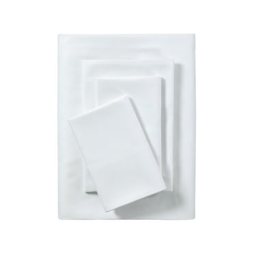 Mainstays Comfort Chill Microfiber Bed Sheet Set, Queen, Arctic White, 4 Piece