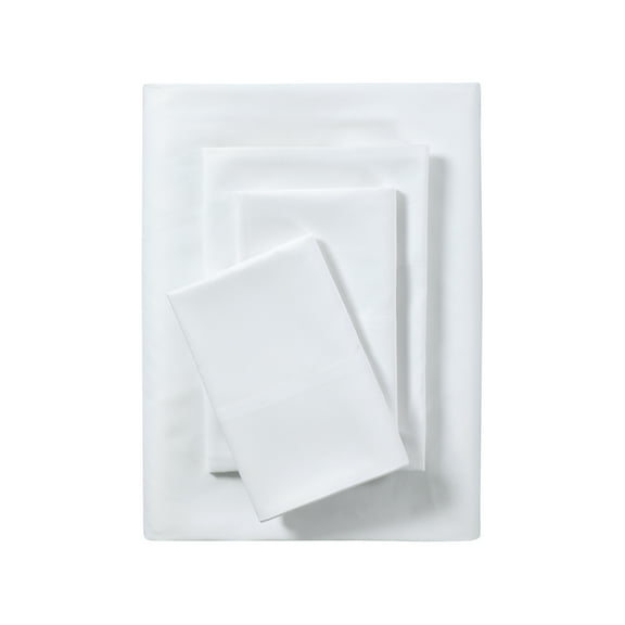Mainstays Comfort Chill Microfiber Bed Sheet Set, Queen, Arctic White, 4 Piece
