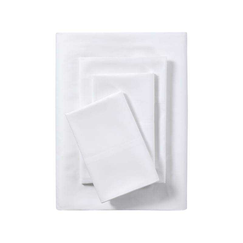 Mainstays Comfort Chill Microfiber Bed Sheet Set, Queen, Arctic White, 4 Piece