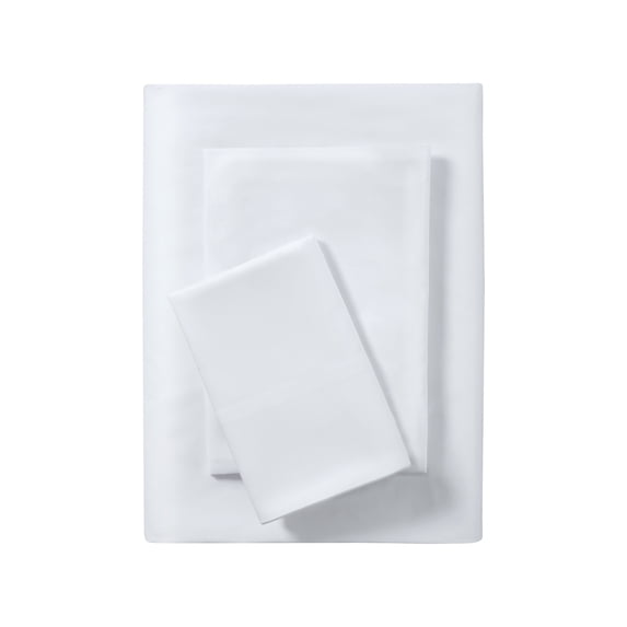 Mainstays Comfort Chill Microfiber Bed Sheet Set, Twin, Arctic White, 3 Piece