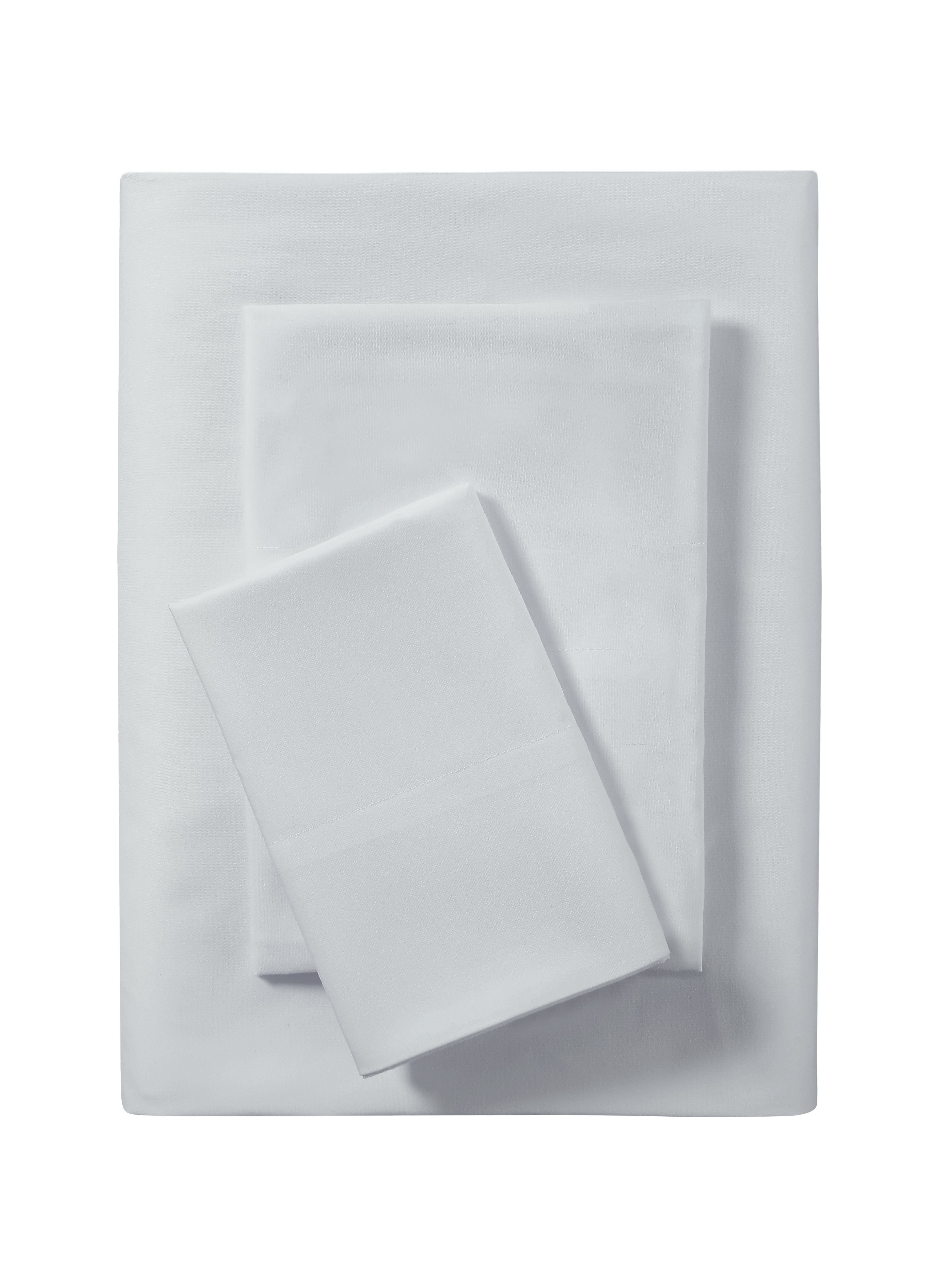 Mainstays Comfort Chill Microfiber Bed Sheet Set, Twin, Soft Silver, 3 Piece