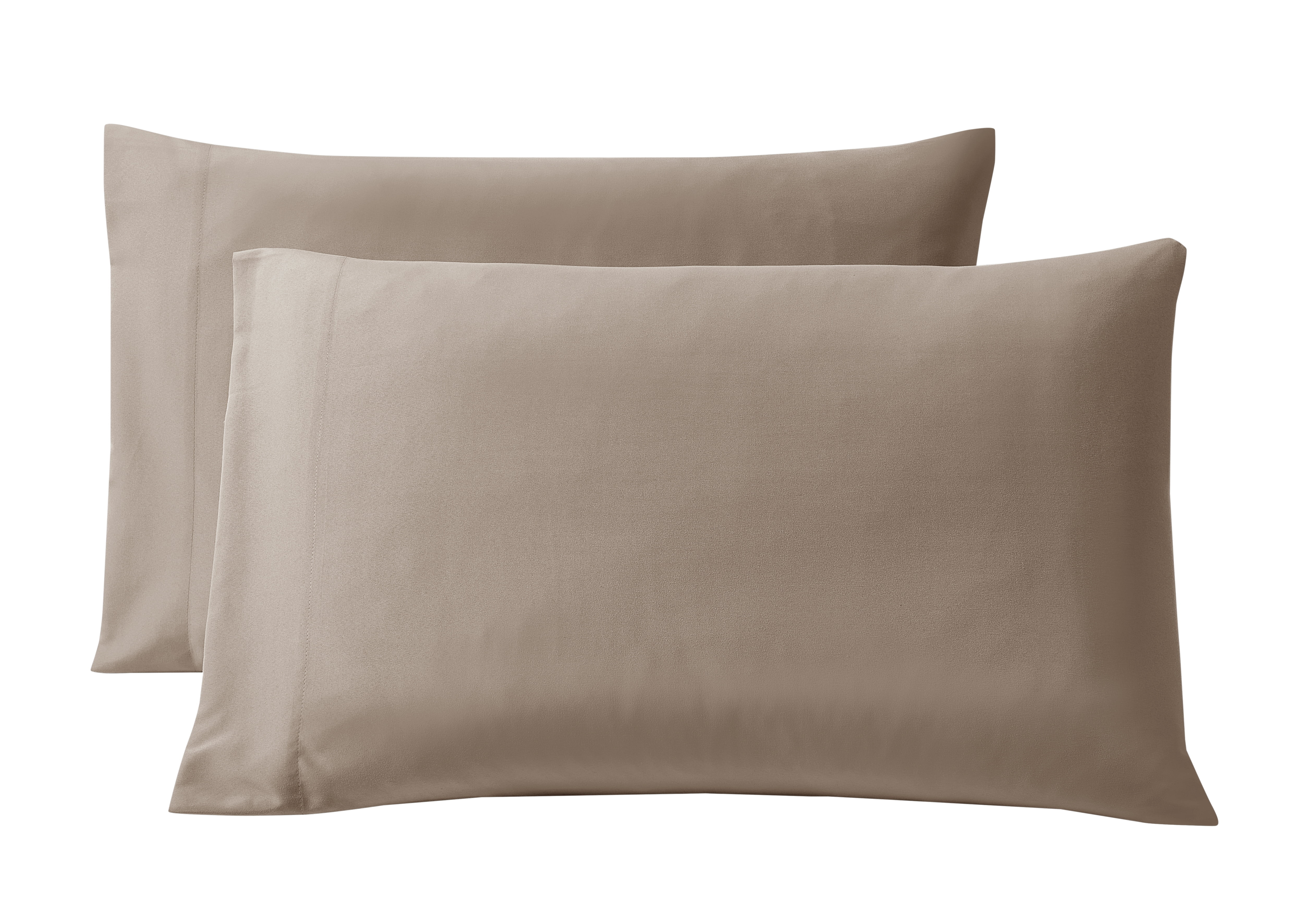Mainstays Comfort Chill Microfiber Pillowcase Set, King, Brownstone, 2 Piece