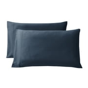 Mainstays Comfort Chill Microfiber Pillowcase Set, King, Washed Indigo, 2 Piece