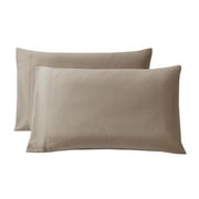 Mainstays Comfort Chill Microfiber Pillowcase Set, Standard/Queen, Brownstone, 2 Piece