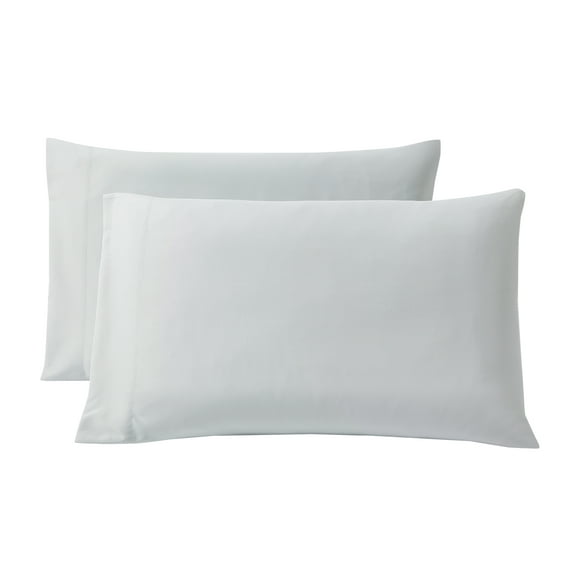 Mainstays Comfort Chill Microfiber Pillowcase Set, Standard/Queen, Soft Silver, 2 Piece