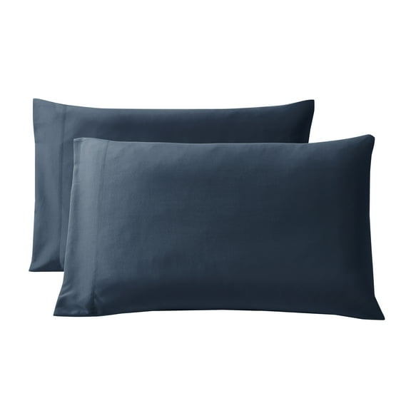 Mainstays Comfort Chill Microfiber Pillowcase Set, Standard/Queen, Washed Indigo, 2 Piece