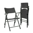 thumbnail interactive-video image 1 of Mainstays Black Commercial Plastic Folding Chair with Armrests, Indoor Outdoor, 2 Pack, 1 of 9