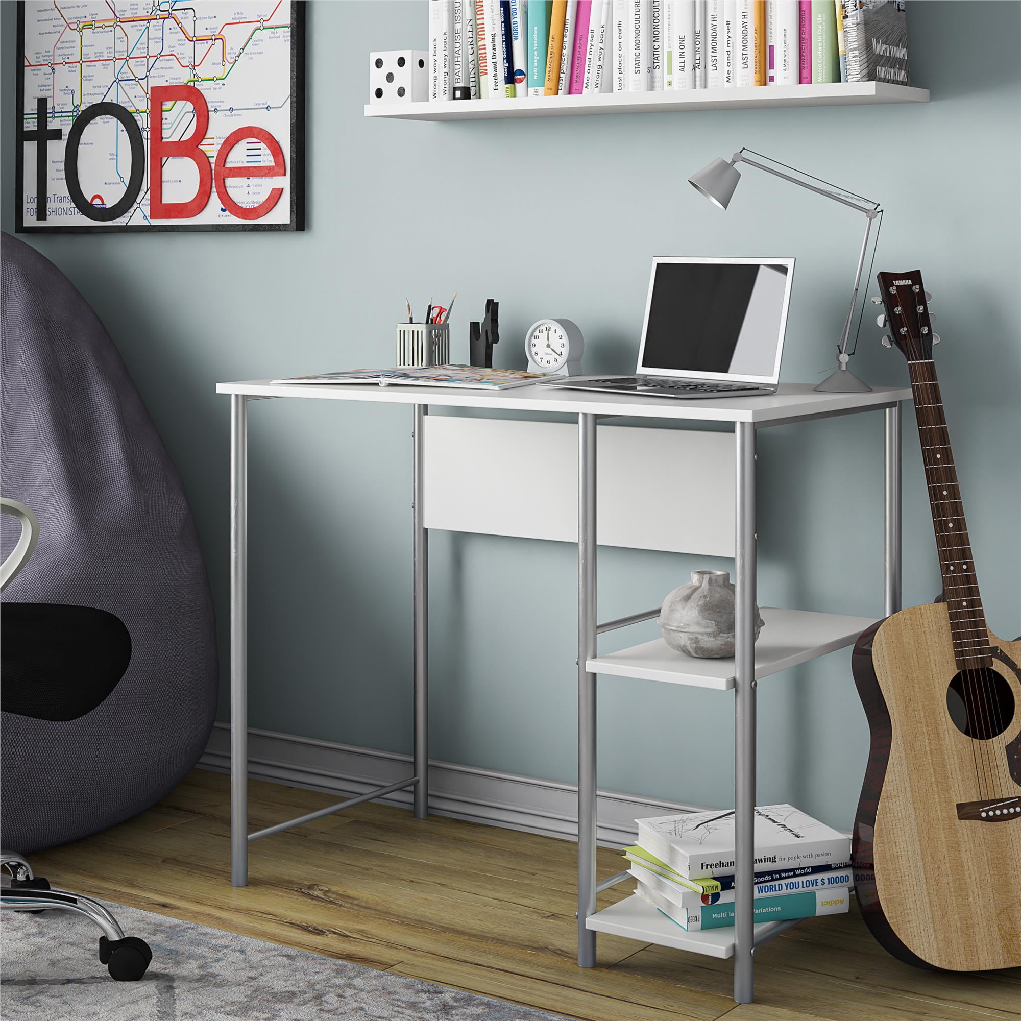 Mainstays Computer Desk and Table Lamp Bundle