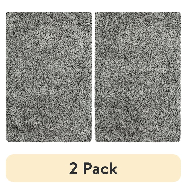 (2 pack) Mainstays Confetti Black Gray Shag Youth Indoor Area Rug, 3'x ...