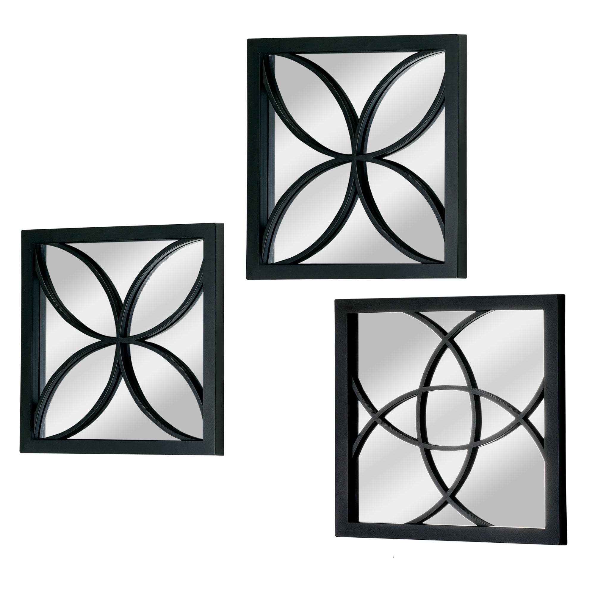 Mainstays Contemporary Square Wall Mirror Black 10" x 10" Wall Home