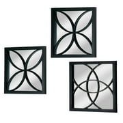 Mainstays Contemporary Square Wall Mirror Black 10" x 10" Wall Home Décor Set of 3
