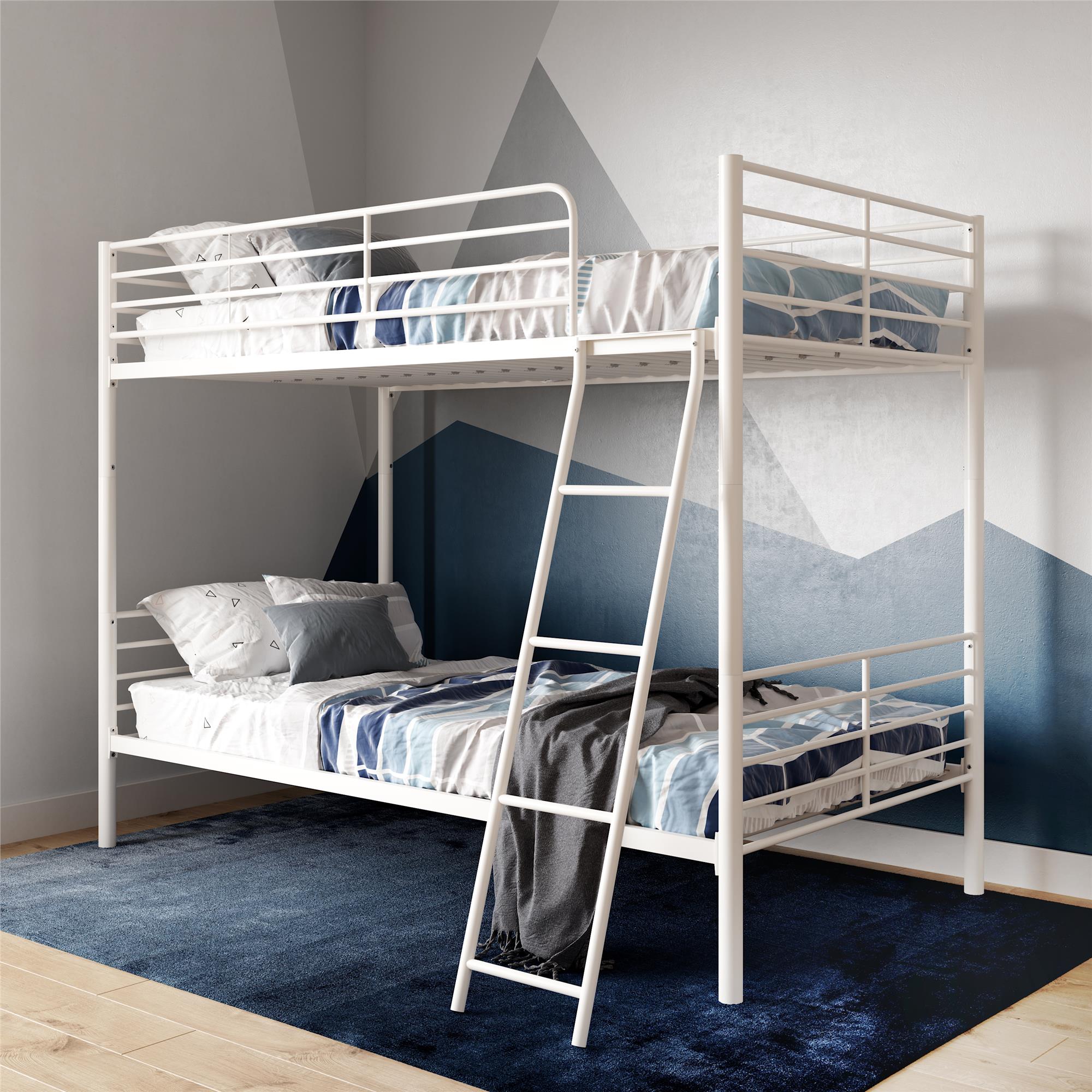 Campbell Wood Triple Twin Convertible Bunk Bed, White