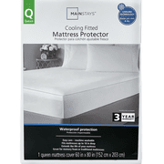 Mainstays Queen Cooling Mattress Protector with Fitted Design