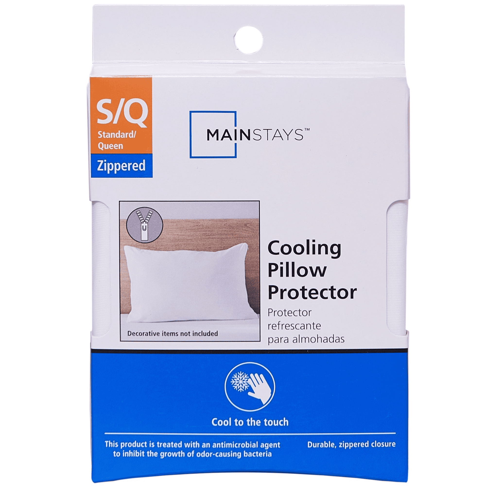 Mainstays Cooling Zippered Pillow Protector, Standard/Queen