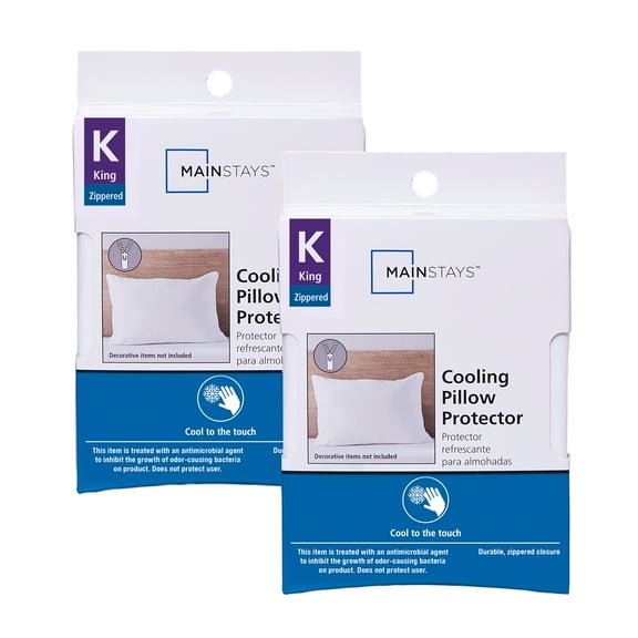 Mainstays Cooling Zippered Pillow Protectors, King, 2 Pack