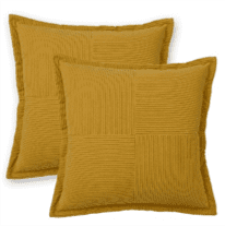 Mainstays Corduroy Velvet Throw Pillow Covers, 18" x 18", Gold, Covers Only, 2‑Pack