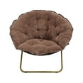 thumbnail image 1 of Mainstays Corduroy Saucer Chair for Kids and Teens with Gold Legs, Brown Bag, 1 of 3