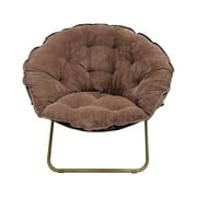 Mainstays Corduroy Saucer Chair for Kids and Teens with Gold Legs, Brown Bag