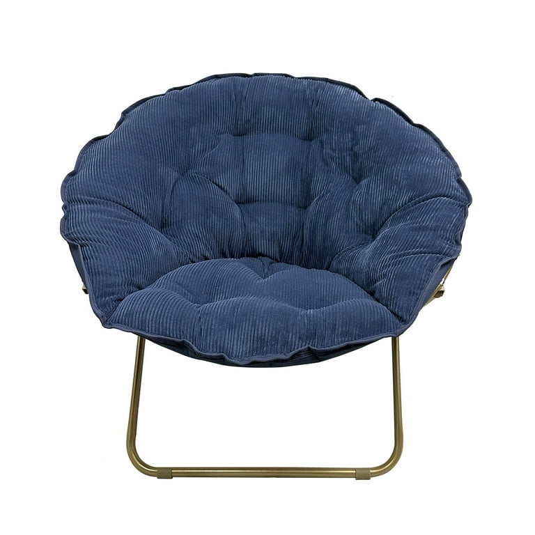 Mainstays Corduroy Saucer Chair for Kids and Teens with Gold Legs