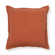 Mainstays Rust Corduroy Velvet Decorative Throw Pillow, 18 x 18 in