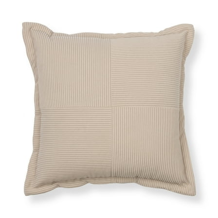 Mainstays Corduroy Velvet Decorative Throw Pillow 18x18, Washed Stone, Single