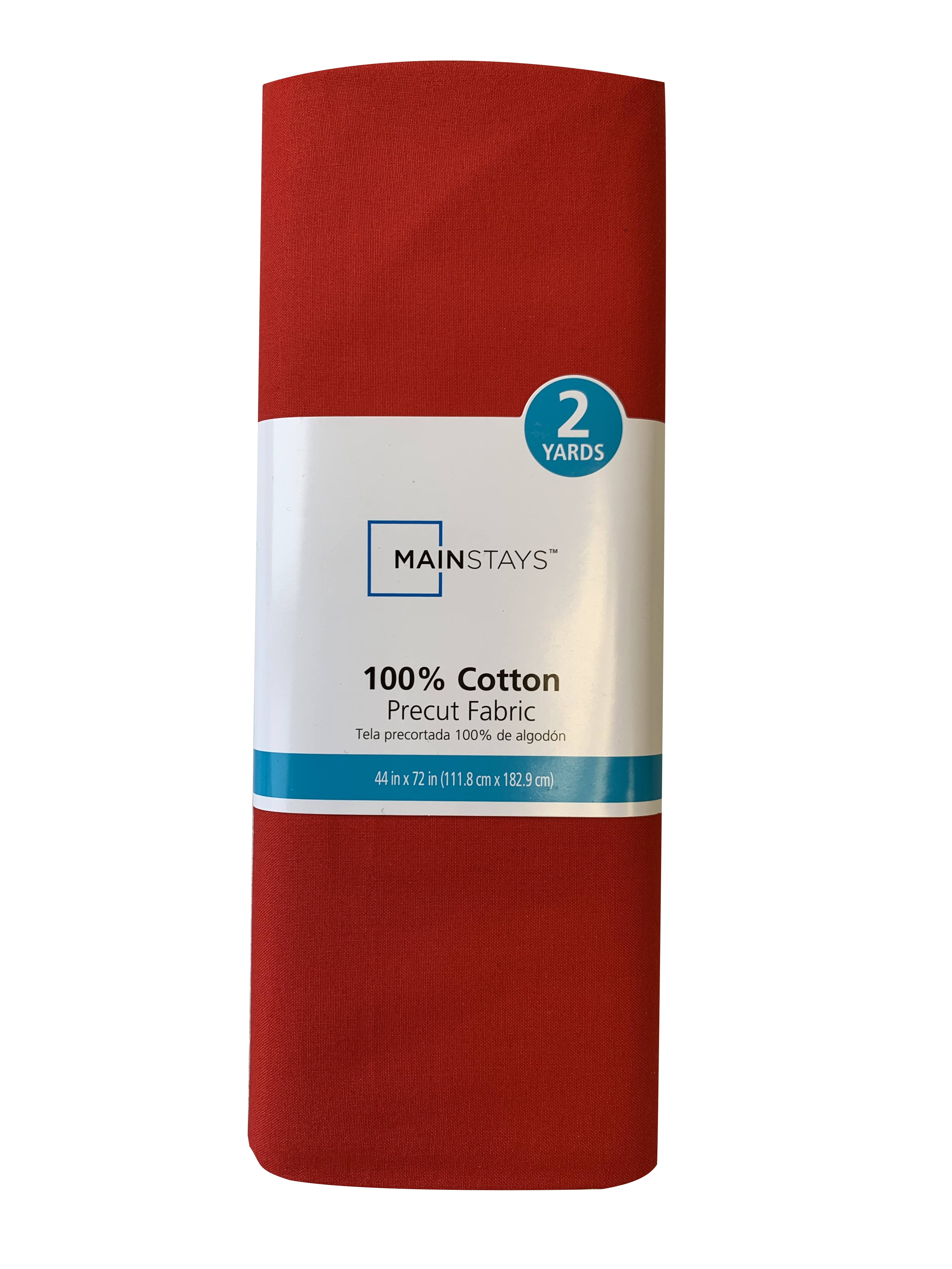 Mainstays Cotton 44" x 2 yards Precut Fabric, Solid Red 1 Piece