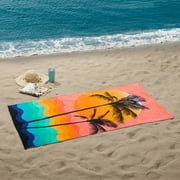 Mainstays Cotton Blend Palm Print Beach Towel, 34" x 64"