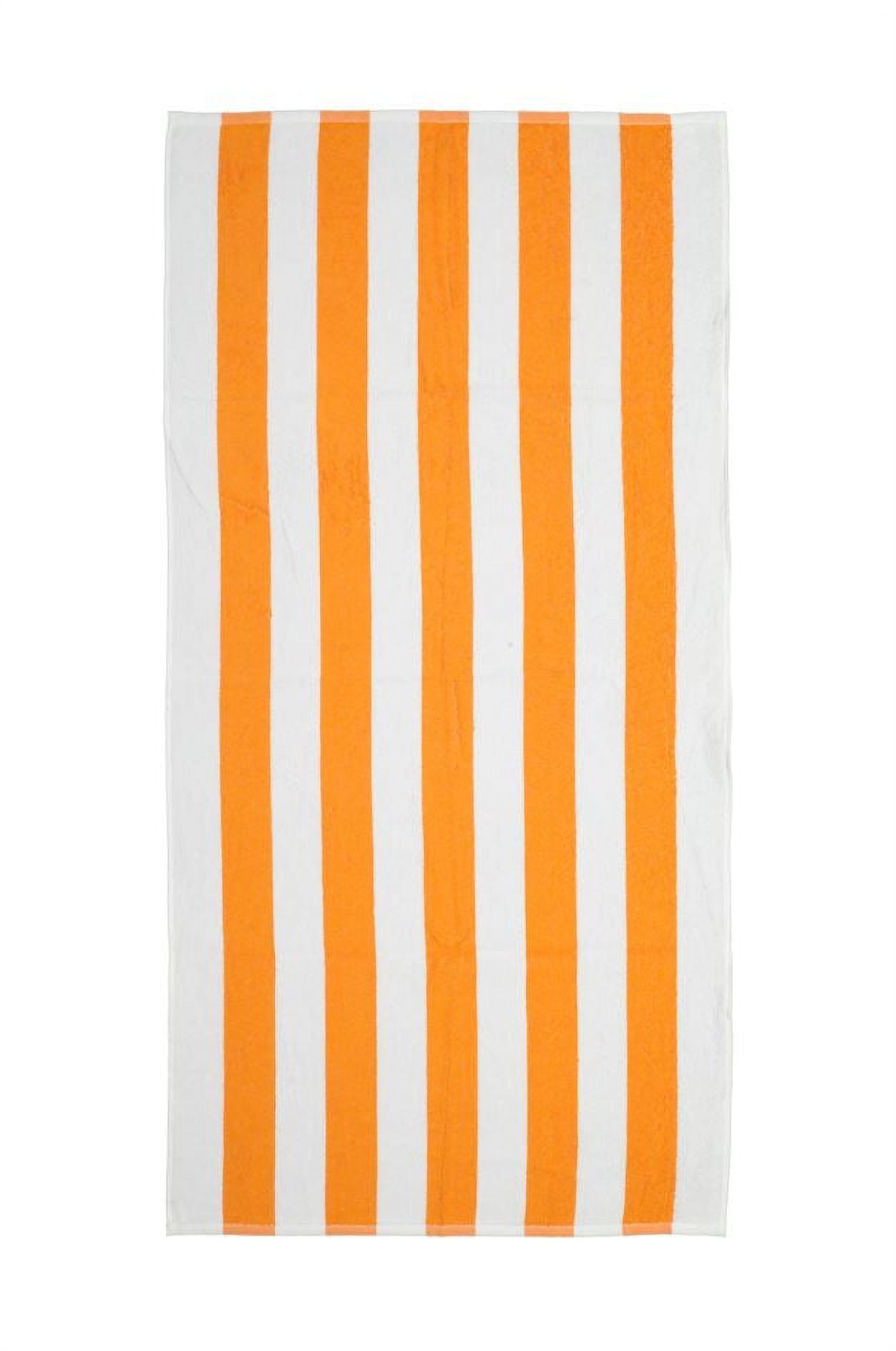Mainstays Cotton Orange White Cabana Stripe Beach Towel 28 x 58 Walmart