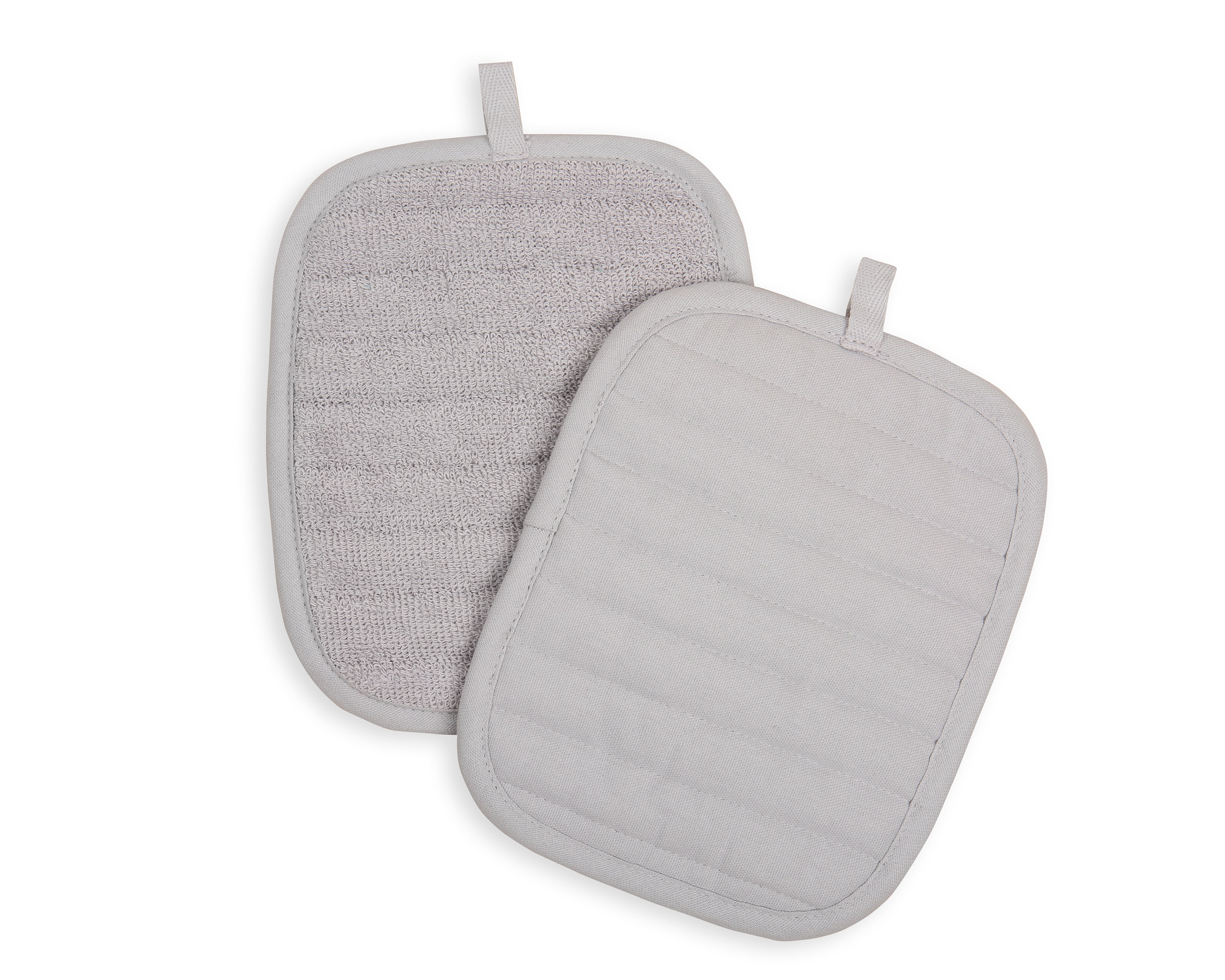 Mainstays Cotton Pot Holders, 2 Piece, 7 in x 9 in, Gray 