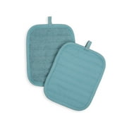 Mainstays Cotton Pot Holders, 2 Piece, 7 in x 9 in, Teal