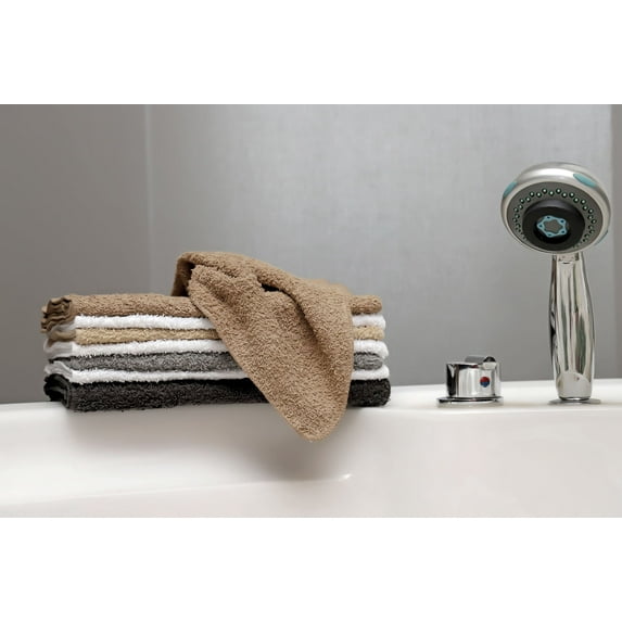 Mainstays Cotton Washcloth Collection, 18-Pack, Neutral