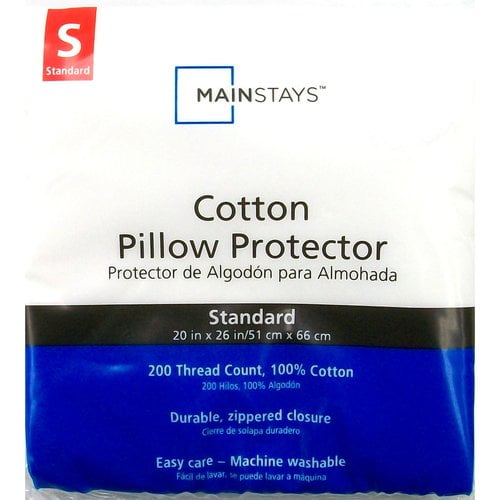 Mainstays Cotton White Pillow Protector, 1 Each