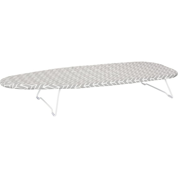 Mainstays Countertop Ironing Board – Compact 30.2" x 12", Thick Padded Cotton Cover, Non‑Slip Feet, Chevron Grey