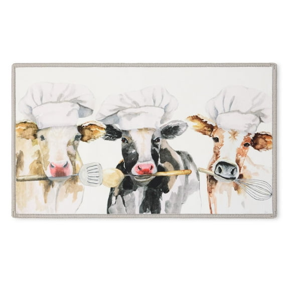 Mainstays Cow Chefs Kitchen Mat, Multicolored, 18"x30"