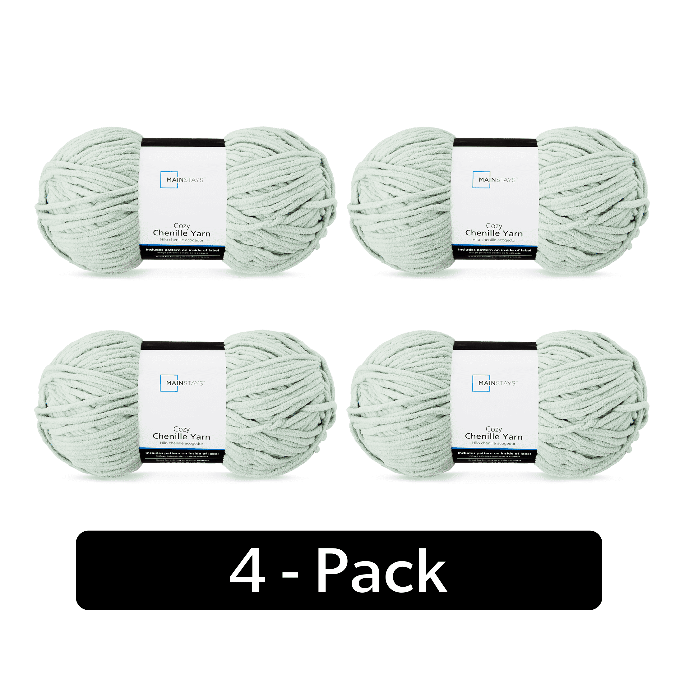 Mainstays Cozy Chenille Yarn, 220 yd, Multi Teal, 100% Polyester