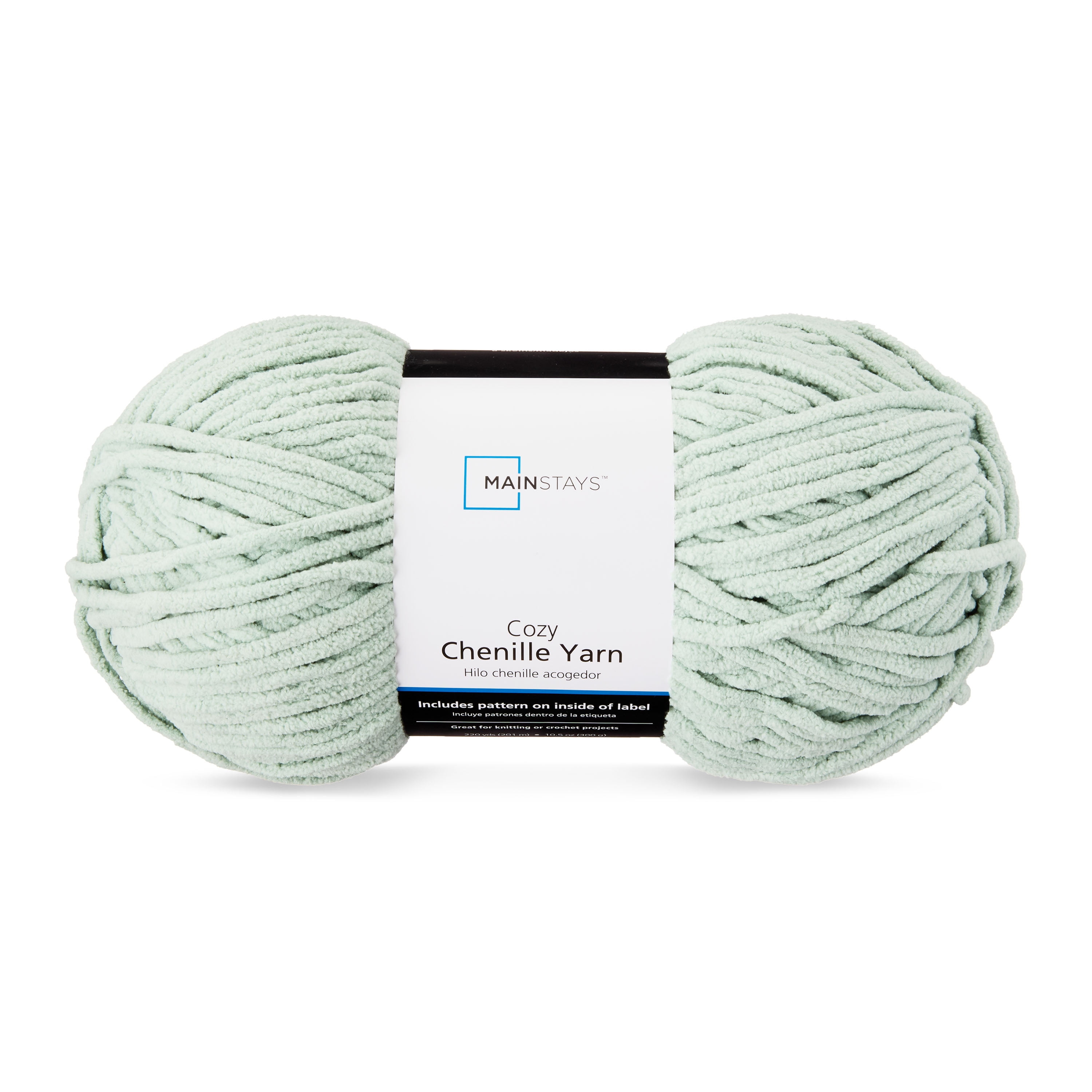 Mainstays Cozy Chenille Yarn, 220 yd, Stone, 100% Polyester, Bulky