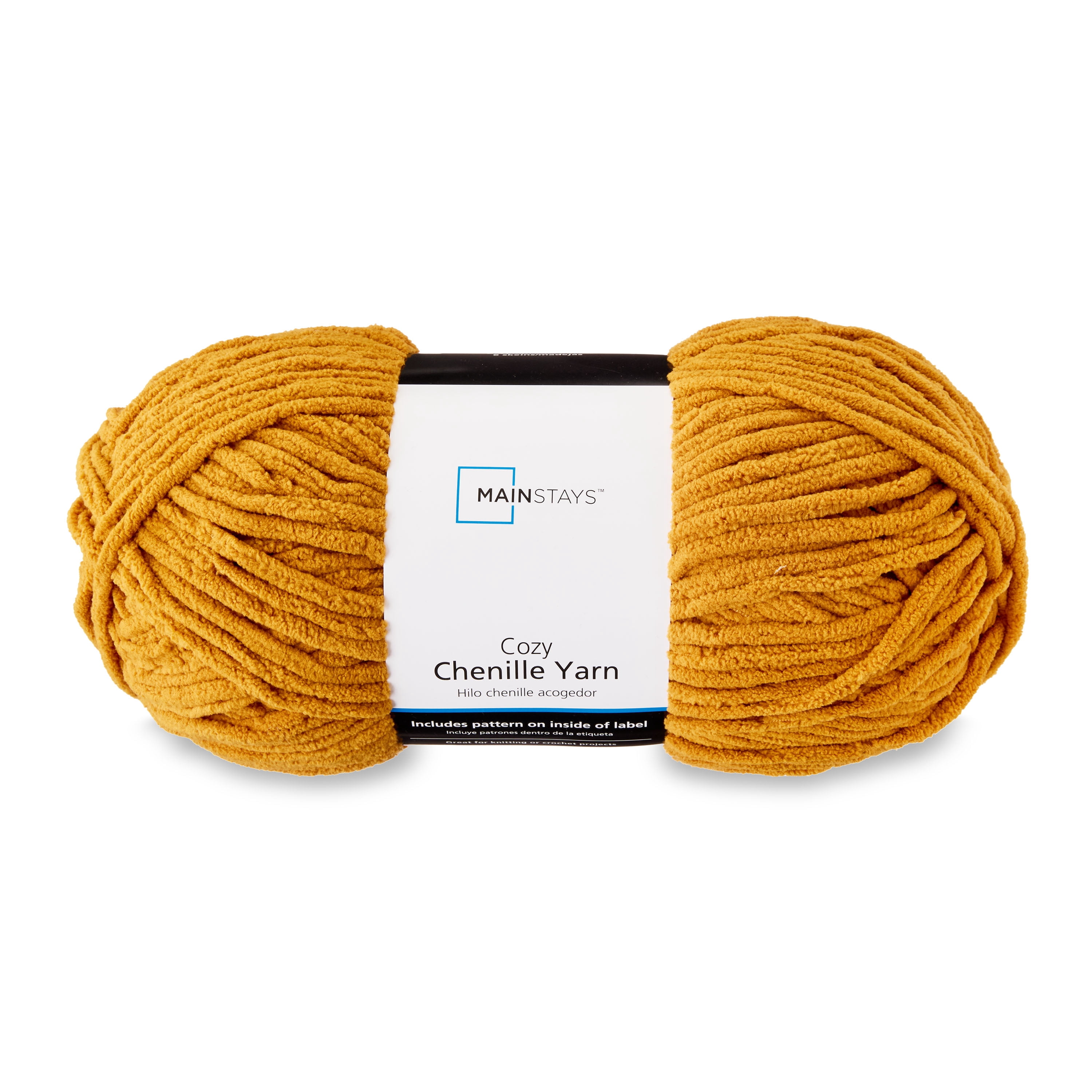 Mainstays Cozy Chenille Yarn, 220 yd, Spiced Maple, 100% Polyester, Bulky