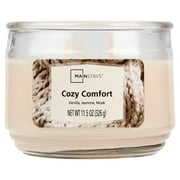 Mainstays Cozy Comfort Scented 3-Wick Glass Jar Candle, 11.5 oz