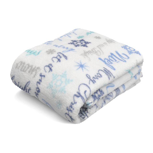 Mainstays Cozy Plush Fleece Font Flakes Throw Blanket, 1 Each